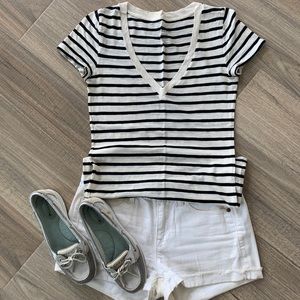 Black/White Striped Vintage Cotton Tee (J. Crew)